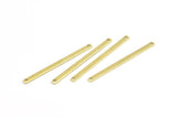 Tiny Bar Pendant, 24 Raw Brass Connector Bars With 2 Holes (40x2.5x0.80mm) E395