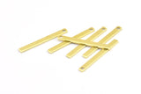 Tiny Bar Pendant, 24 Raw Brass Necklace Bars With 1 Hole (25x2.5x0.80mm) E392