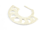 Moon Phases Earring, 2 - 925K Sterling Plated Brass Semi Circle Earrings, Earring Findings (38x30x1.2mm) BS 2069