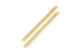 Tiny Bar Pendant, 8 Gold Plated Brass Connector Bars With 2 Holes (40x2.5x0.80mm) E395 Q0578