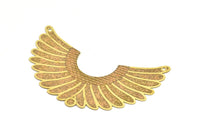 Brass Earring Charm, 6 Raw Brass Ethnic Motif Earring With 2 Holes Charms Pendants, Findings (67x21mm) E569