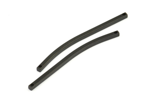 Tiny Necklace Bar, 6 Oxidized Brass Black Bar With 2 Holes, Necklace, Earring Findings (50x2mm) BS 2188 S795