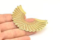 Brass Earring Charm, 6 Raw Brass Ethnic Motif Earring With 2 Holes Charms Pendants, Findings (67x21mm) E569