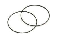 Textured Circle Brass, 10 Oxidized Brass Black Circles (40mm) A0591 S456