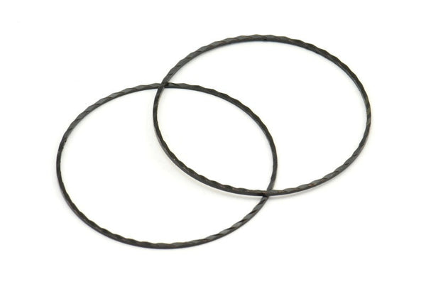 Textured Circle Brass, 10 Oxidized Brass Black Circles (40mm) A0591 S456