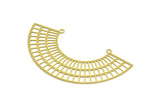Brass Earring Charm, 6 Raw Brass Ethnic Motif Earring With 2 Loops Charms Pendants, Findings (61x16mm) E574