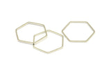 Silver Hexagon Ring Charm, 24 Silver Tone Hexagon Shaped Ring Charms (20x0.80mm) BS 1175