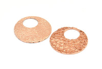 Rose Gold Round Pendant, 1 Rose Gold Plated Brass Round Fish Scale Textured Pendants, Charms, Earrings, Findings (30x1.8mm) E550 Q0592