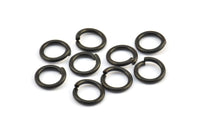 10mm Jump Rings, 25 Oxidized Brass Black Jump Rings (10x1.5mm) D0231 S789