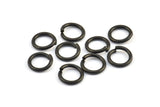 10mm Jump Rings, 25 Oxidized Brass Black Jump Rings (10x1.5mm) D0231 S789