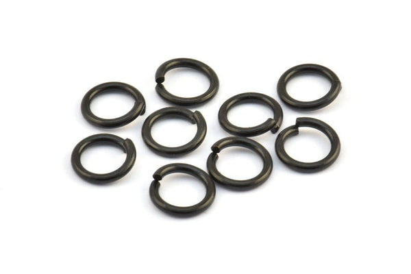 10mm Jump Rings, 25 Oxidized Brass Black Jump Rings (10x1.5mm) D0231 S789