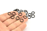 10mm Jump Rings, 25 Oxidized Brass Black Jump Rings (10x1.5mm) D0231 S789