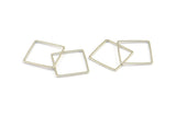 Silver Square Charm, 25 Silver Tone Square Connectors (16mm) Bs-1119 H0286