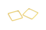 Gold Square Charm, 12 Gold Plated Brass Square Connectors (16mm) Bs-1119 Q0297