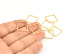 Gold Square Charm, 12 Gold Plated Brass Square Connectors (16mm) Bs-1119