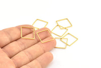 Gold Square Charm, 12 Gold Plated Brass Square Connectors (16mm) Bs-1119 Q0297