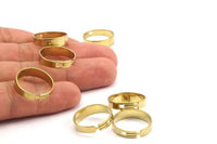 Raw Brass Ring - 24 Raw Brass Adjustable Rings - (18mm) MN42