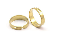 Raw Brass Ring - 24 Raw Brass Adjustable Rings - (18mm) MN42