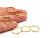 Brass Smooth Ring - 20 Raw Brass Adjustable Smooth Rings (19x2.3mm) Mn44