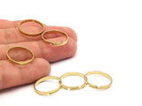 Brass Smooth Ring - 20 Raw Brass Adjustable Smooth Rings (19x2.3mm) Mn44