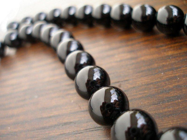 Black Onyx  12 Mm Gemstone Round Beads