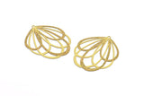 Brass Earring Charm ,6 Raw Brass Tribal Drop Shape Earring Charms With 1 Loop Pendants, Findings (47x38mm) E543