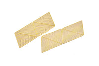 Brass Earring Charm ,6 Raw Brass Triangle Prism Earring Charms Pendants, Findings (77x27mm) E491
