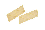 Brass Earring Charm ,6 Raw Brass Triangle Prism Earring Charms Pendants, Findings (77x27mm) E491