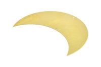 Moon Wall Art, 4 Raw Brass Crescent Moon Wall Hanging Decor with 2 Holes (92x35x0.60mm) H0277