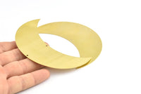 Moon Wall Art, 4 Raw Brass Crescent Moon Wall Hanging Decor with 2 Holes (92x35x0.60mm) H0277