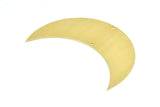Moon Wall Art, 3 Raw Brass Crescent Moon Wall Hanging Decor with 2 Holes (75x26x0.60mm) H0278