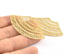 Brass Earring Charm ,6 Raw Brass Textured Ethnic Motif  Earring Charms Pendants, Findings (53x28mm) E430