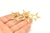 Pirinç Yıldız Tılsımı, 1 Döngülü 24 Ham Pirinç Yıldız Tılsımı (30 mm) A0952