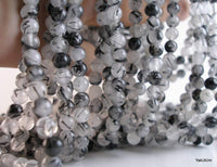 Full Strand Tourmalinated Quartz  6mm Gemstone Round Beads T002