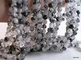 Full Strand Tourmalinated Quartz  6mm Gemstone Round Beads T002