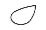 Black Drop Ring, 24 Oxidized Brass Black Drop Connectors (38x25mm) Bs 1127 S548