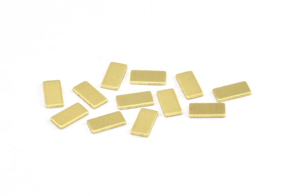 Brass Geometric Blank, 12 Raw Brass Rectangle Blanks (8x4x0.80mm) D0275