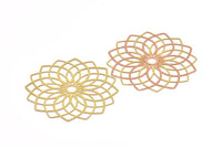 Brass Earring Charm ,4 Raw Brass Ethnic Motif Earring Charms Pendants, Findings (51mm) E520