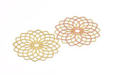 Brass Earring Charm ,4 Raw Brass Ethnic Motif Earring Charms Pendants, Findings (51mm) E520