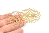 Brass Earring Charm ,4 Raw Brass Ethnic Motif Earring Charms Pendants, Findings (51mm) E520