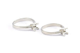 Rhinestone Ring Setting, 4 Silver Tone Brass Ring Settings (18mm) Mn93