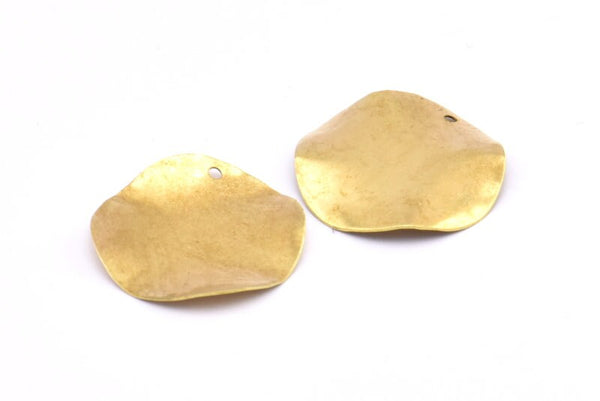 Brass Round Charm, 12 Raw Brass Round Disc Charms (25mm) A0690