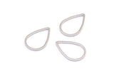 Silver Drop Connector, 50 Silver Tone Drop Connectors (11x16x0.8mm) BS 1134 H0167