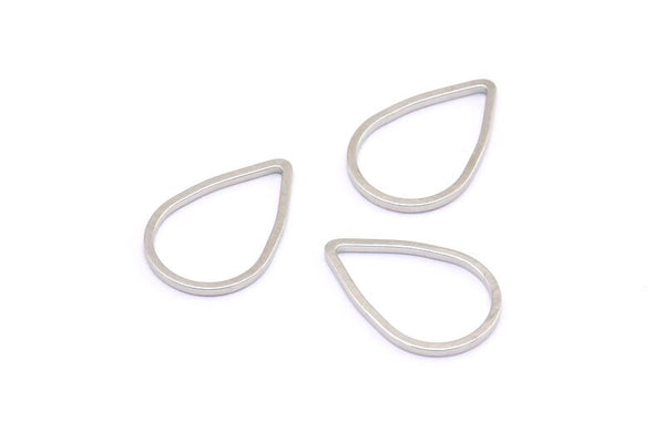 Silver Drop Connector, 50 Silver Tone Drop Connectors (11x16x0.8mm) BS 1134 H0167