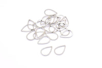 Silver Drop Connector, 50 Silver Tone Drop Connectors (11x16x0.8mm) BS 1134 H0167