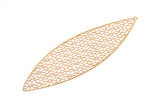 Brass Earring Charm , 4 Raw Brass Textured Marquise Earring Charms With 1 Loop Pendants, Findings (100x30mm) E487