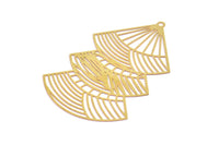 Brass Earring Charm ,6 Raw Brass Ethnic Motif Earring Charms With 1 Loop Pendants, Findings (64x39mm) E481