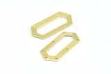 Brass Hexagon Blank, 12 Raw Brass Hexagon Charms, Pendants With 8 Holes (36x16x0.80mm) R049