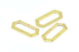 Brass Hexagon Blank, 12 Raw Brass Hexagon Charms, Pendants With 8 Holes (36x16x0.80mm) R049