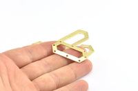 Brass Hexagon Blank, 12 Raw Brass Hexagon Charms, Pendants With 8 Holes (36x16x0.80mm) R049